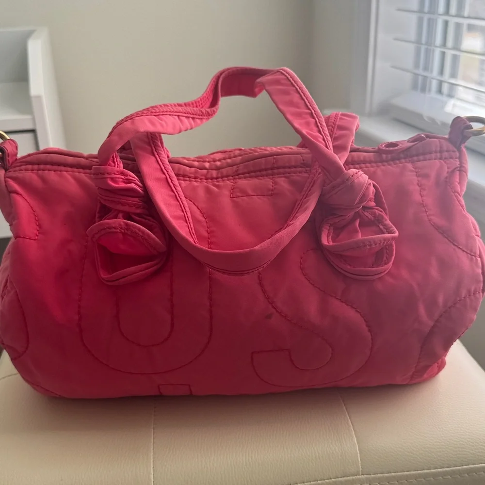 Marc by Marc Jacobs Hot Pink Quilted Nylon Barrel Bag with Strap - Picture 7 of 16